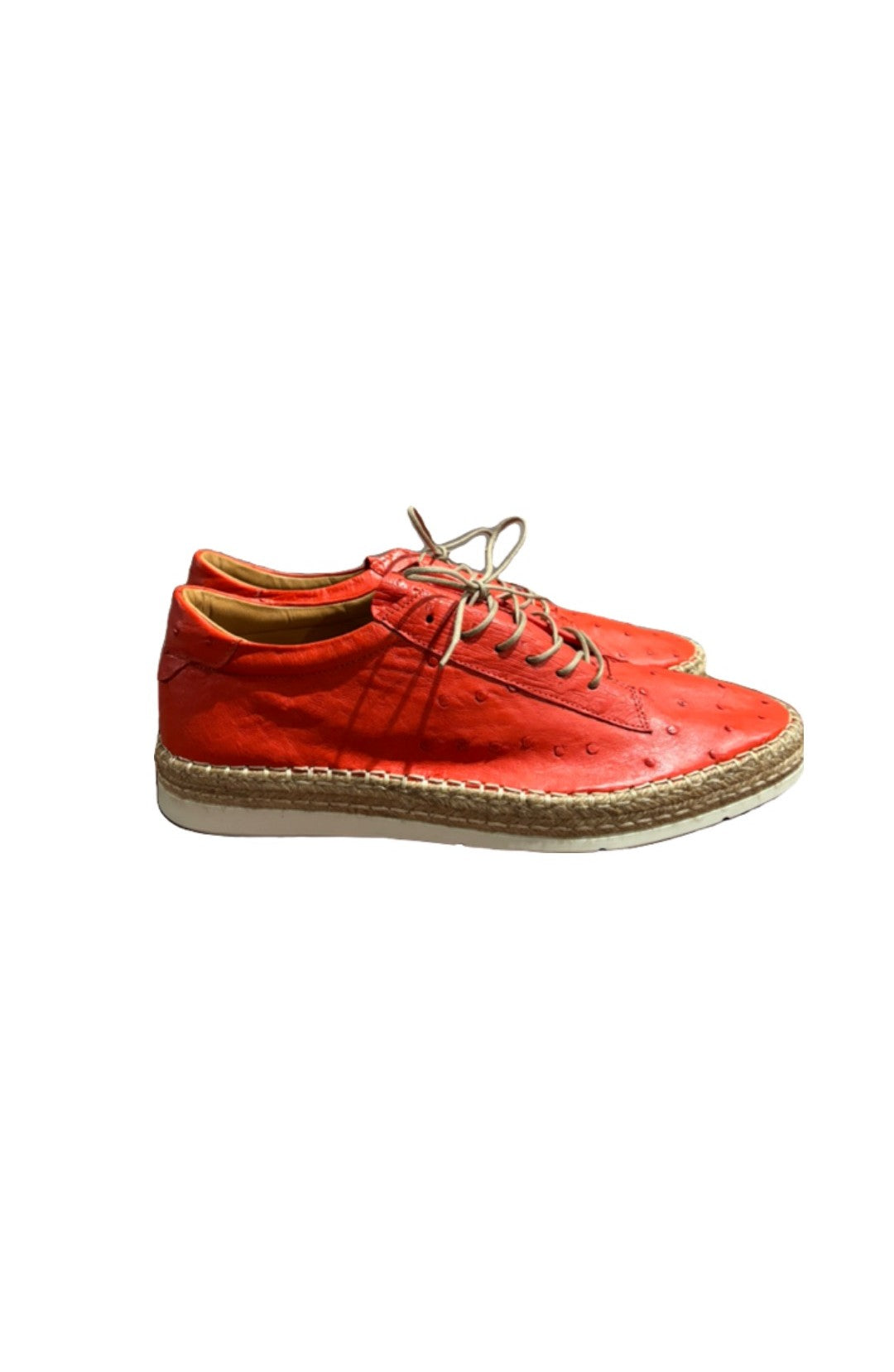 Pelle Line Orange Genuine Ostrich Sneaker