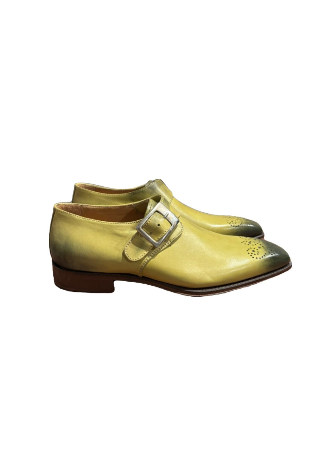 Ciro Schiano Yellow Leather Dress Shoe with Buckle