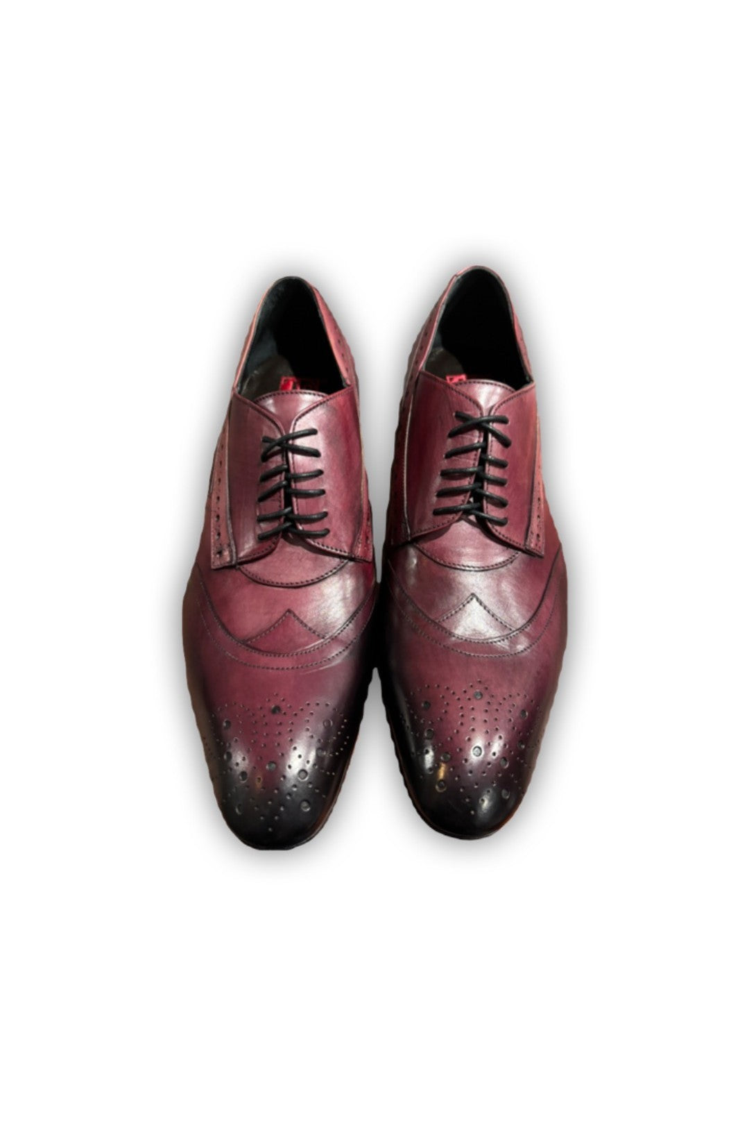 Maroon Leather Oxford Dress Shoes