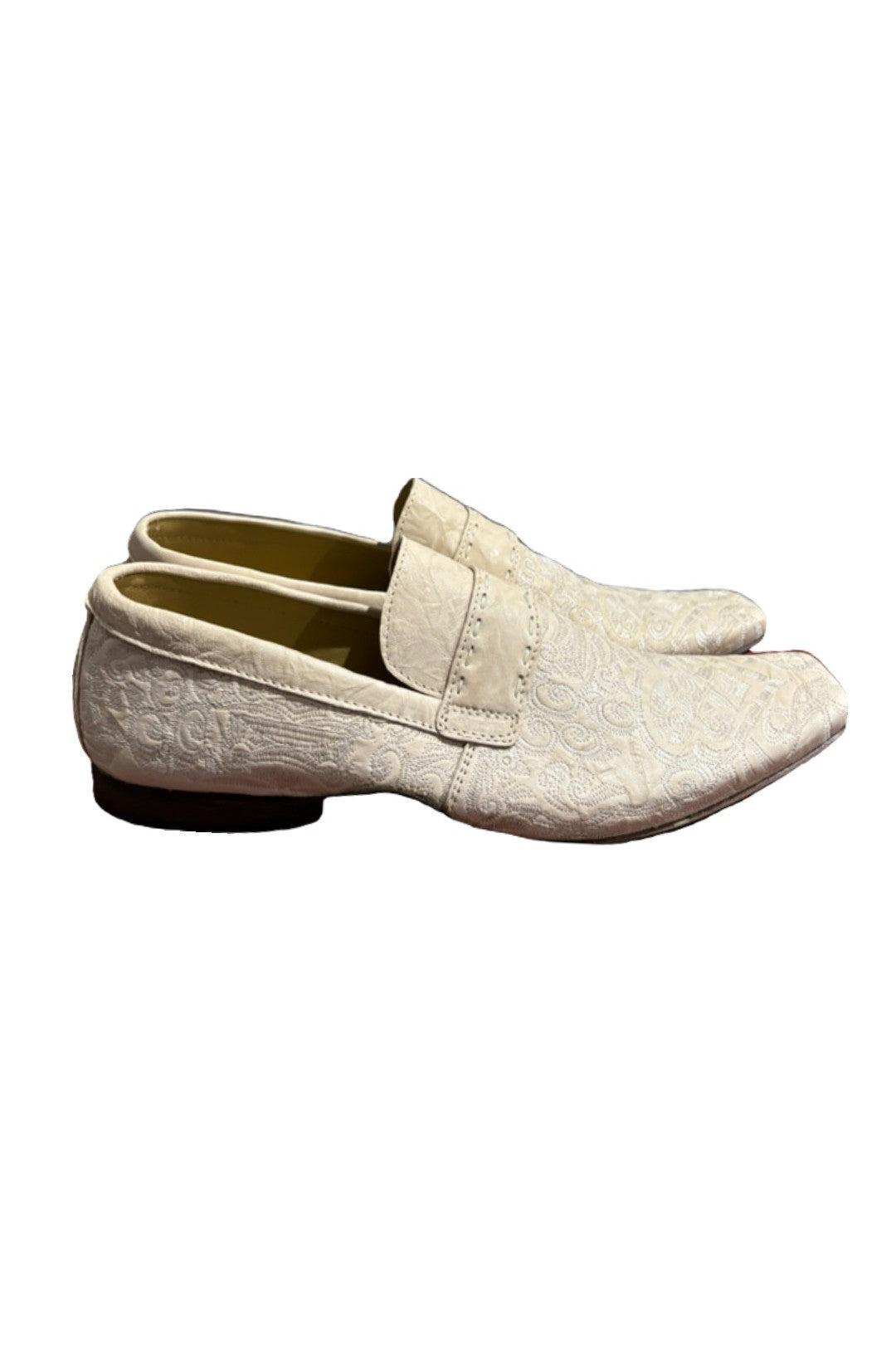 Area Forte White Embroidered Loafers