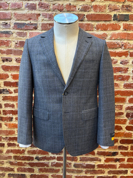 Grey striped suit