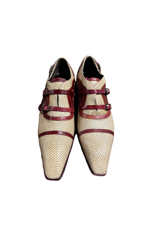 Jo Ghost-Tan Leather Pointed Toe Dress Shoes