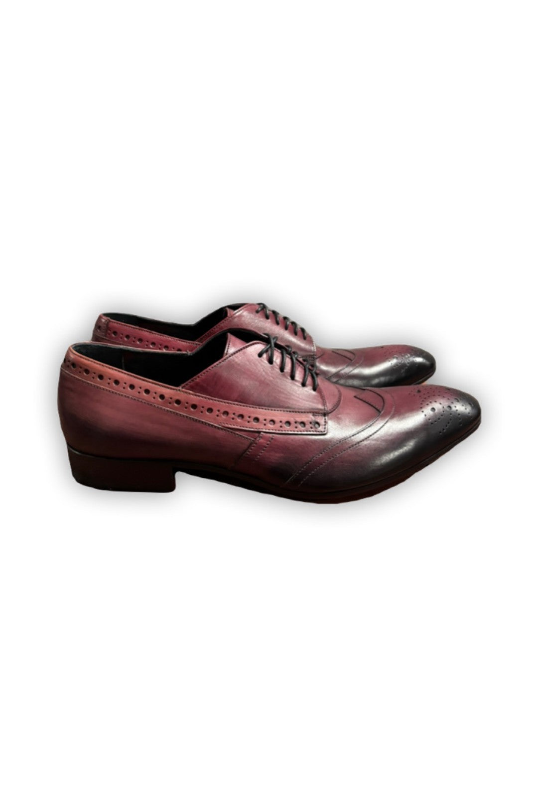 Maroon Leather Oxford Dress Shoes