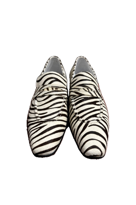 Carucci- Pony Hair Zebra Print Loafers