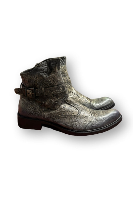 Jo Ghost- Embossed Leather Ankle Boot