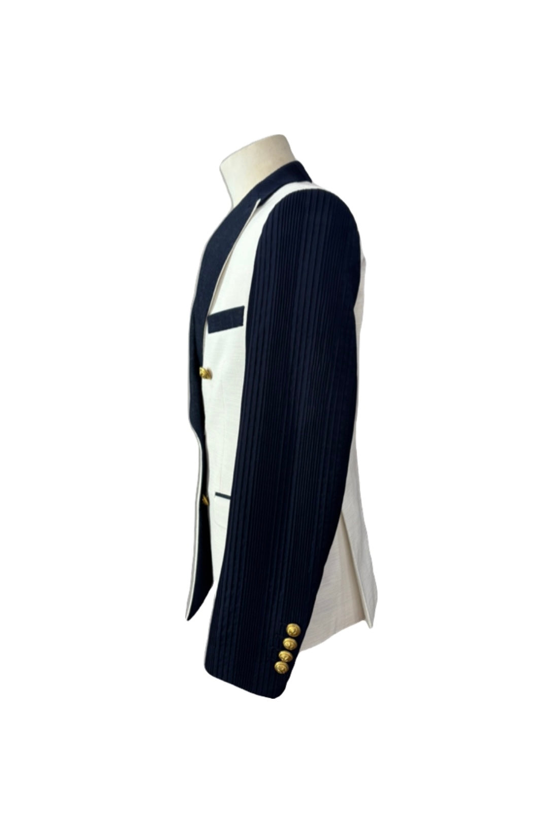 Lords & Fools White Jacket with Navy Sleeves