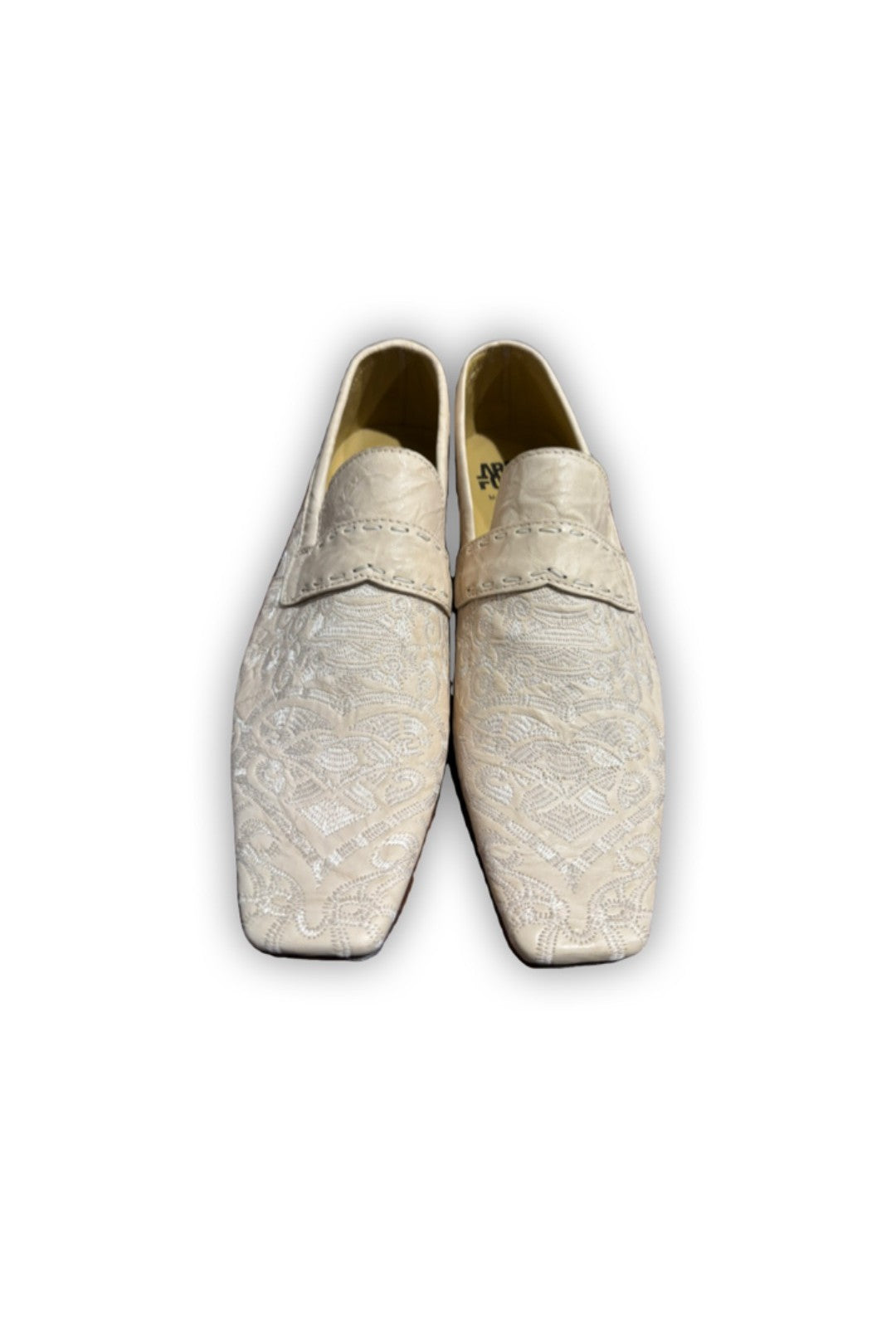 Area Forte White Embroidered Loafers