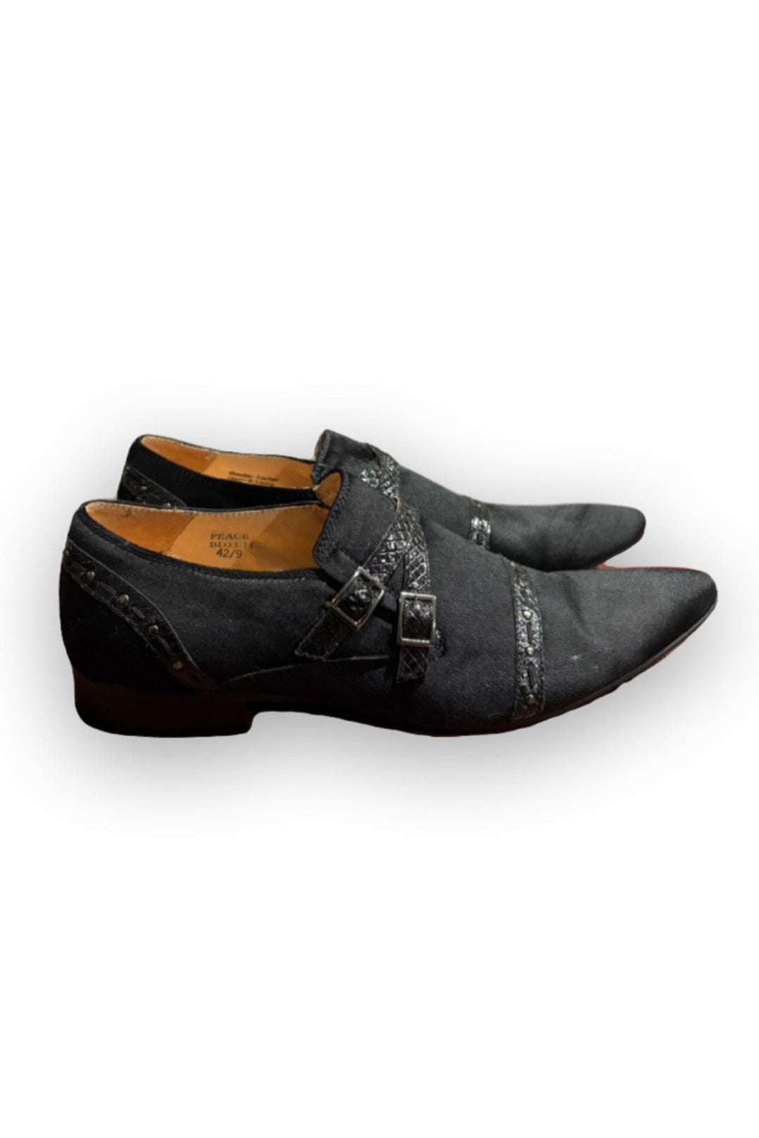 Giovanni Marquez- Pointed Toed Black Leather Dress Shoes
