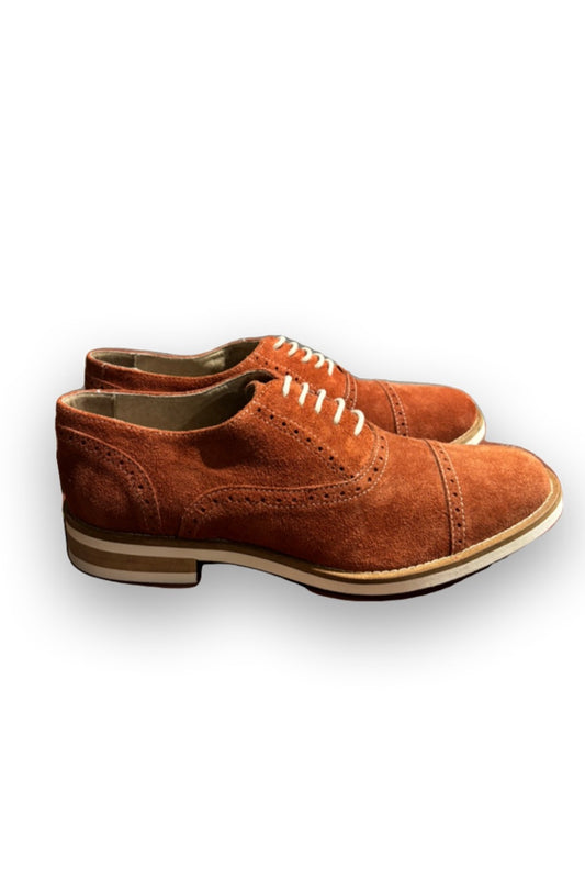 Bacco Bucci- Orange Suede Lace Up Dress Shoes