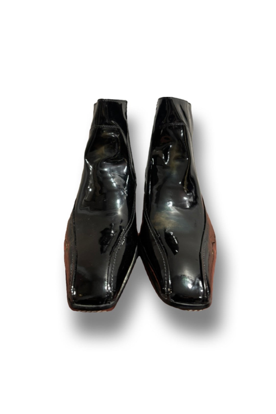 Black Leather Square Toed Boots