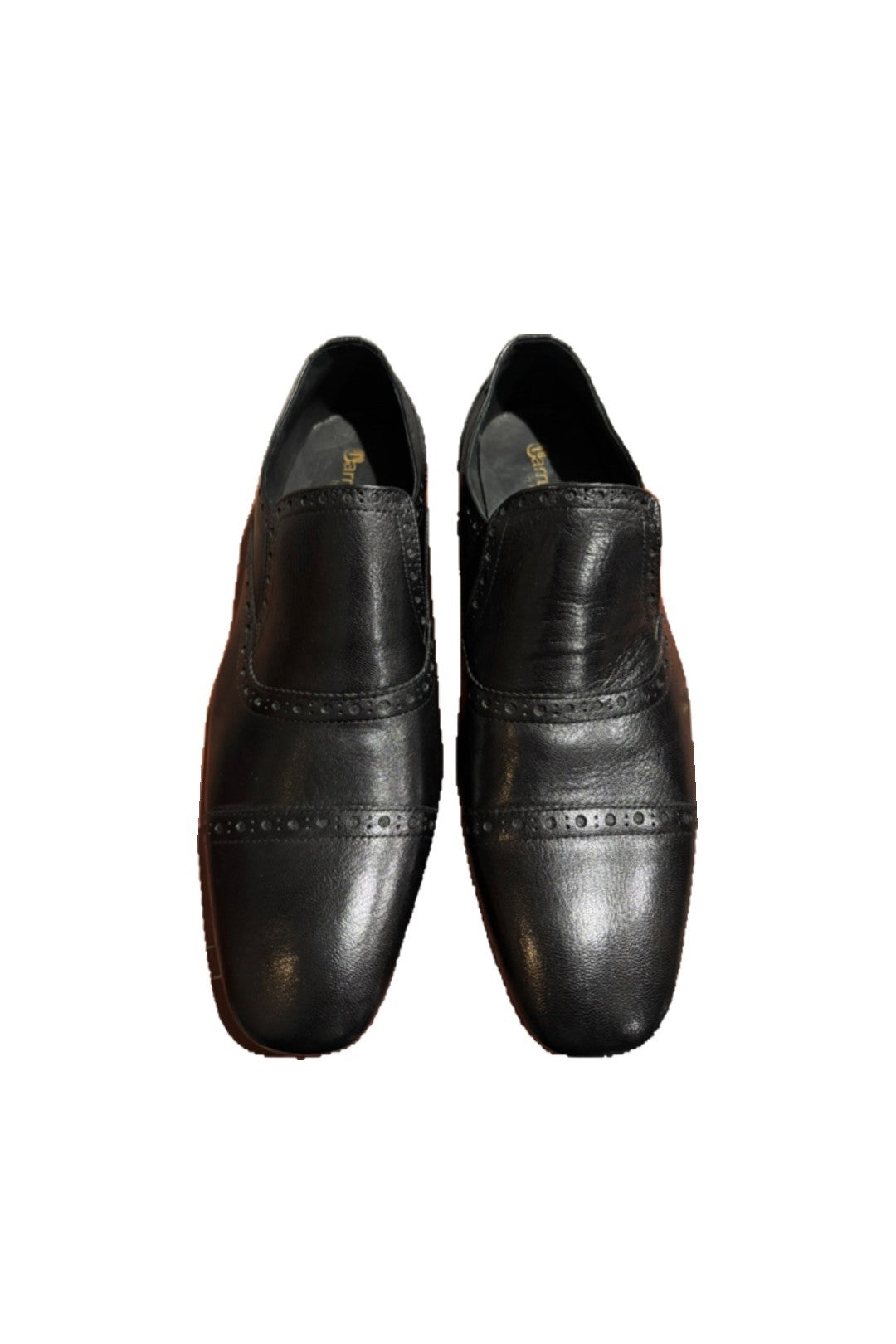 Carrucci- Black Leather Slip on Loafers