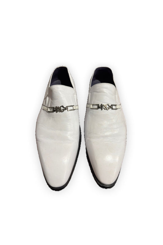 Roberto Guerrini- White Leather Slip on Dress Shoes