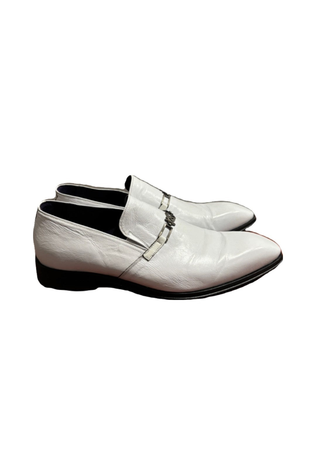 Roberto Guerrini- White Leather Slip on Dress Shoes
