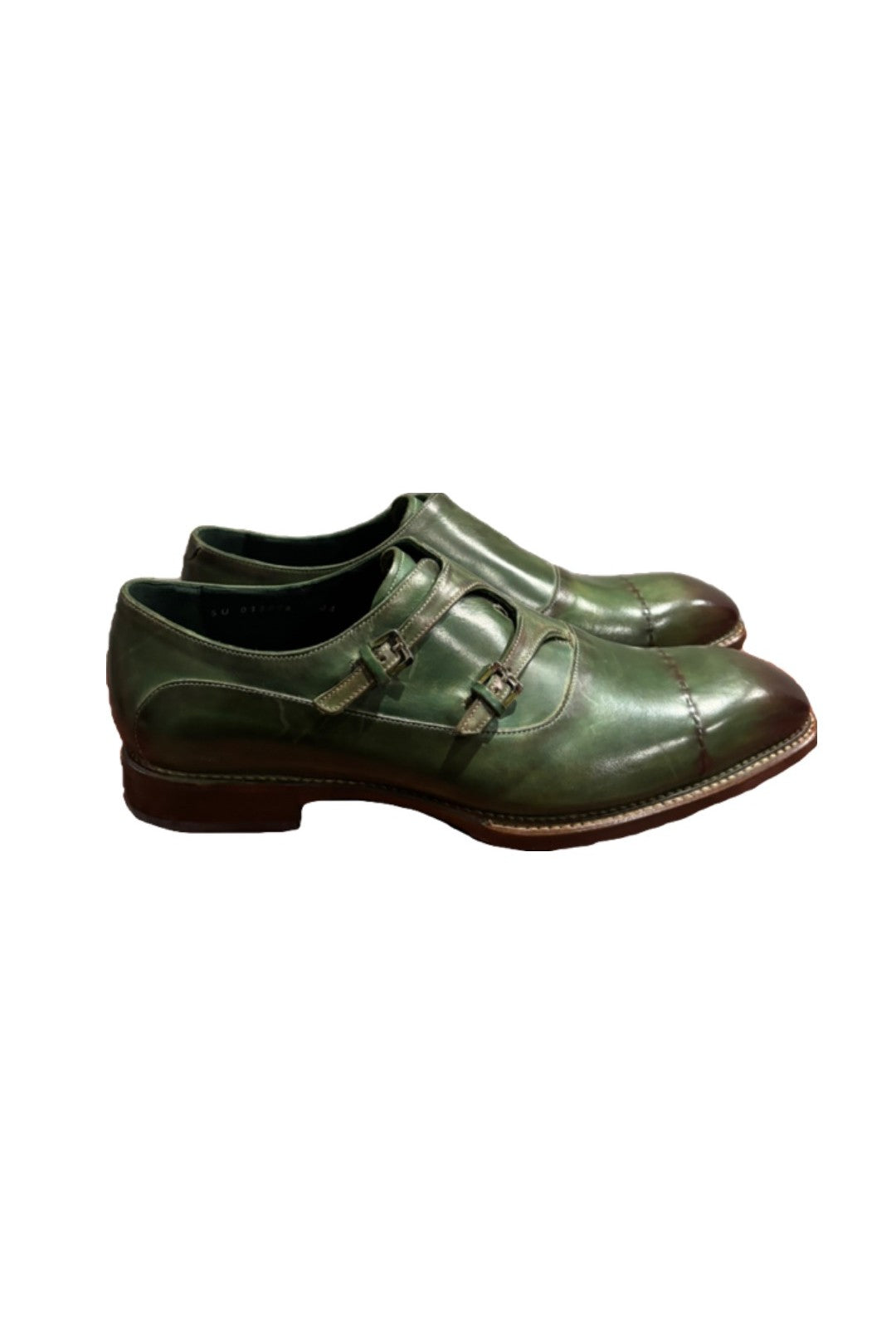 Green & Brown Leather Dress Shoes with Buckles